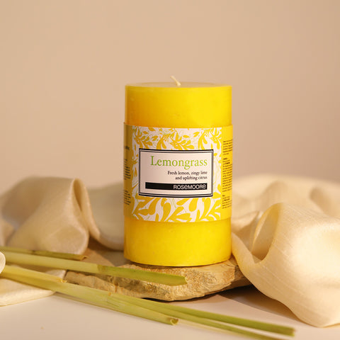 Rosemoore Lemongrass Scented Pillar Candle 3x5 Inches