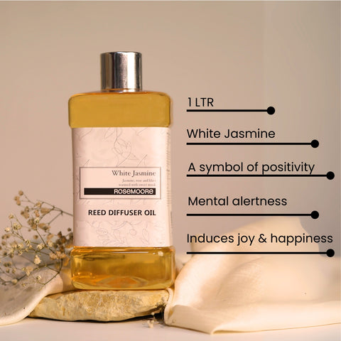 Rosemoore White Jasmine Scented Reed Diffuser Refill Oil 1L